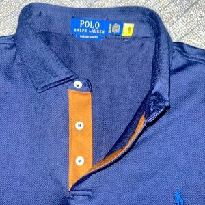 Polo Ralph Lauren Navy Custom Slim Fit Herringbone Polo Shirt